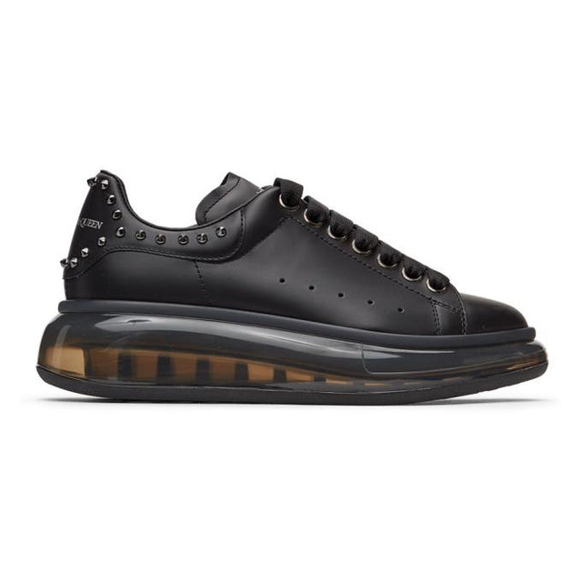 Alexander McQueen Black Studded Clear Sole Oversized Sneakers
