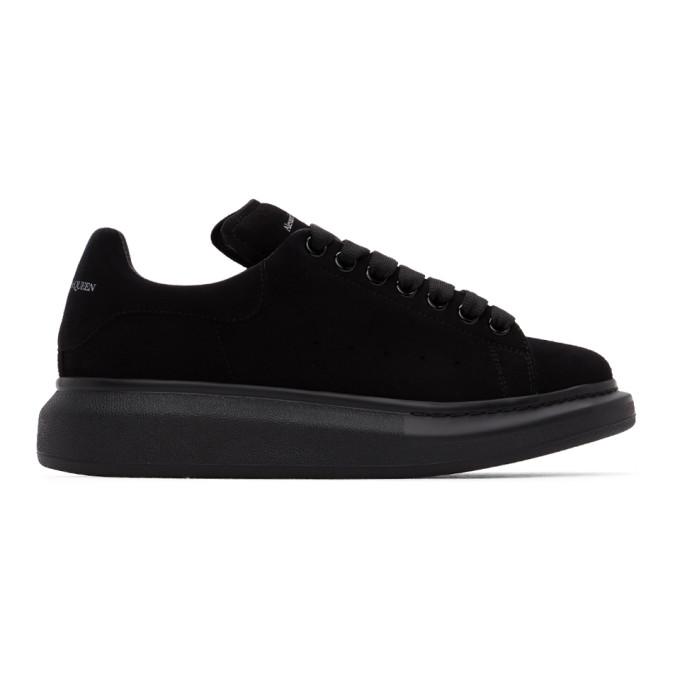 Alexander McQueen Black Velvet Oversized Sneakers