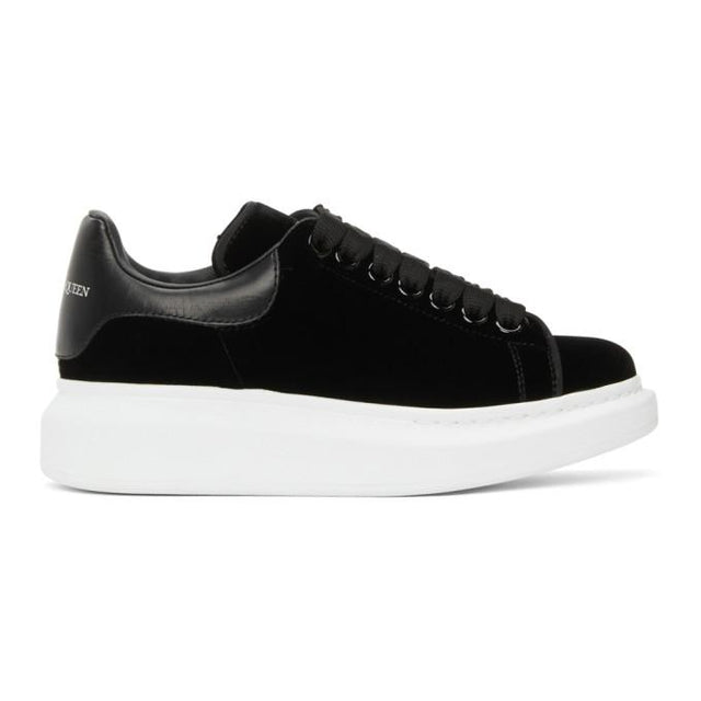 Alexander McQueen Black Velvet Oversized Sneakers