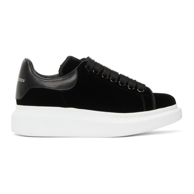 Alexander McQueen Black Velvet Oversized Sneakers