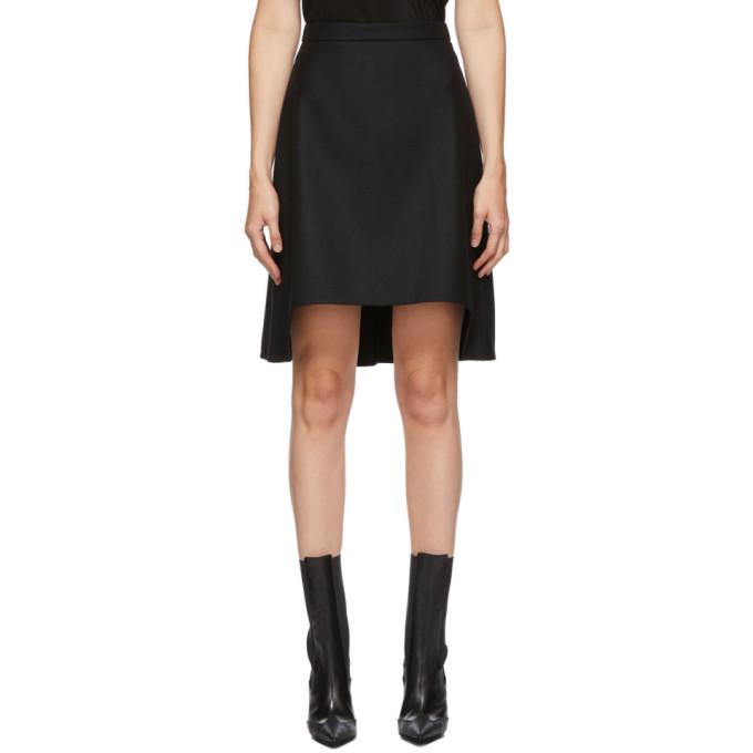 Alexander McQueen Black Wool Tail Miniskirt