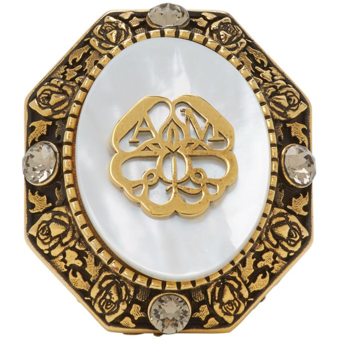 Alexander McQueen Gold Charm Seal Ring