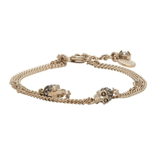 Alexander McQueen Gold Multi Skull Chain Bracelet