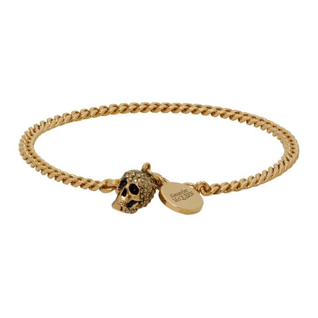 Alexander McQueen Gold Skull Bracelet