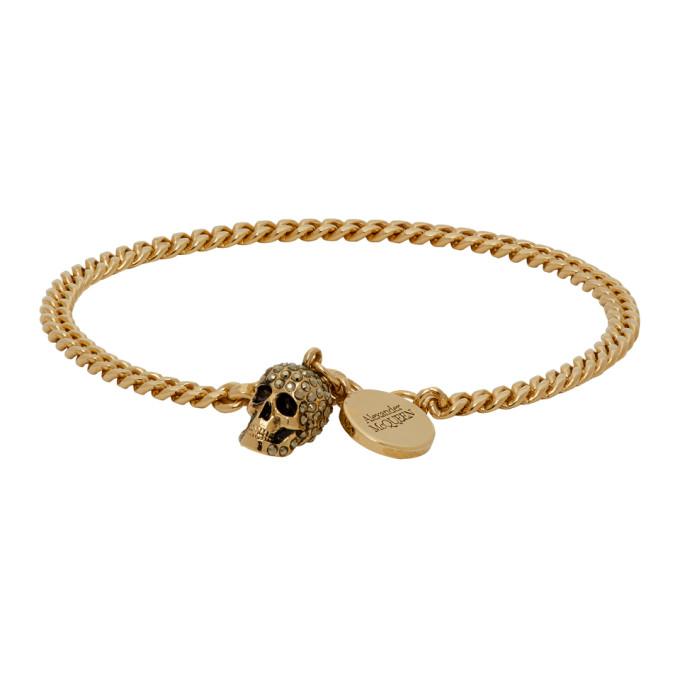 Alexander McQueen Gold Skull Bracelet