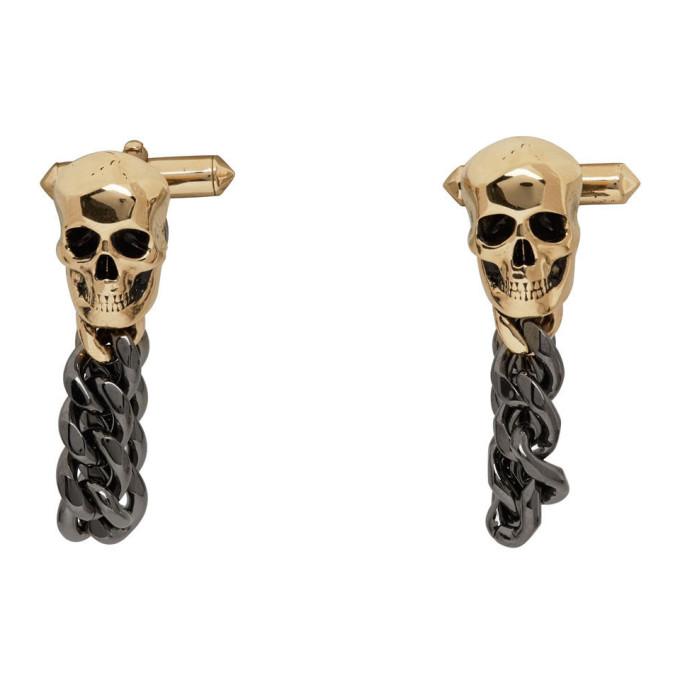 Alexander McQueen Gold Skull Cufflinks