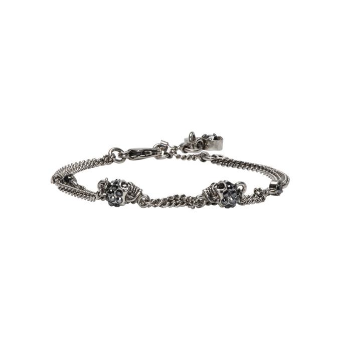 Alexander McQueen Gunmetal Multi Chain Bracelet