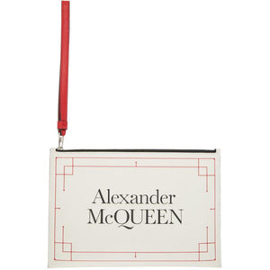 Alexander McQueen Off-White and Red Signature Pouch