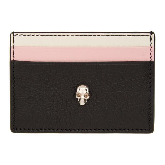 Alexander McQueen Pink and Black Skull Card Holder
