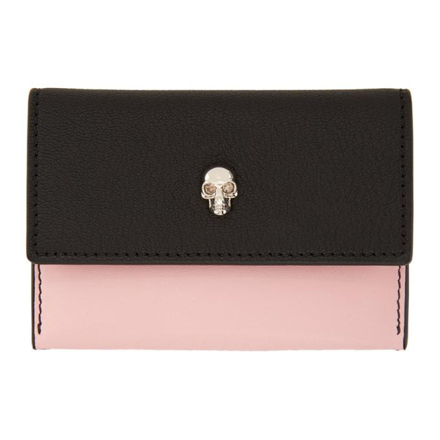 Alexander McQueen Pink and Black Skull Envelope Card Holder