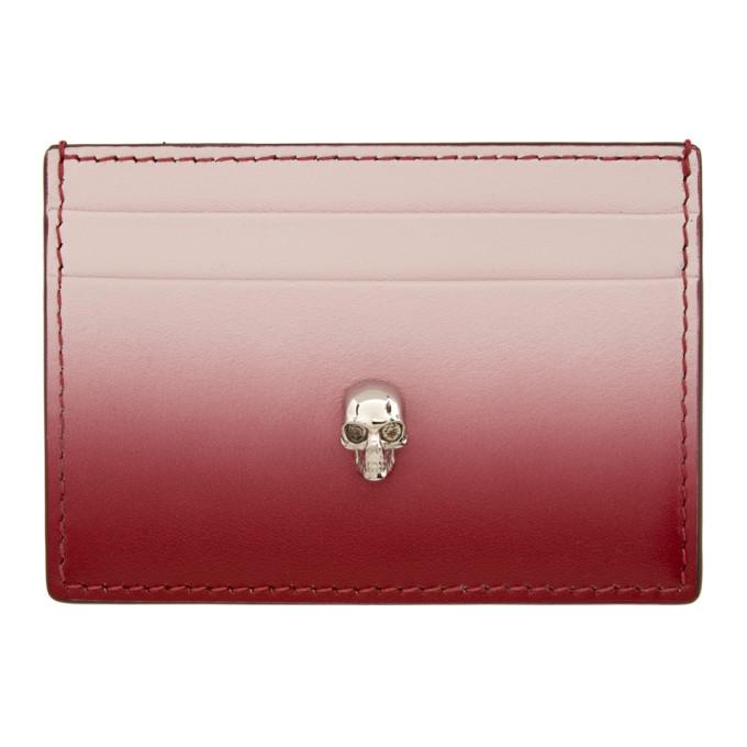 Alexander McQueen Pink and Red Skull Card Holder