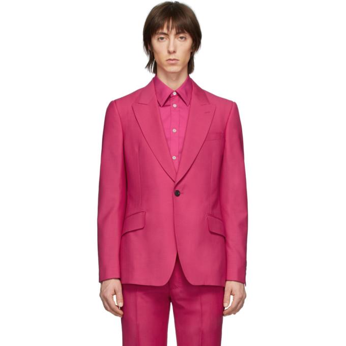 Alexander McQueen Pink Wool Selvedge Blazer