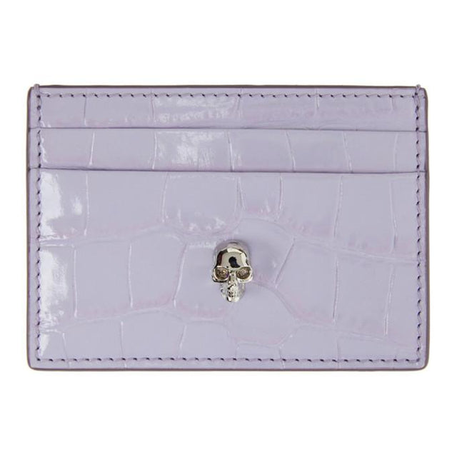 Alexander McQueen Purple Skull Card Holder