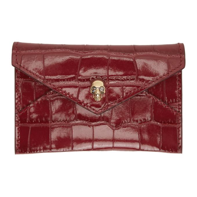 Alexander McQueen Red Skull Envelope Card Holder