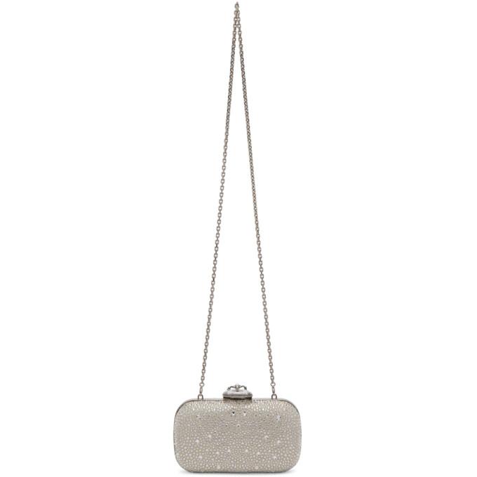 Alexander mcqueen silver online clutch