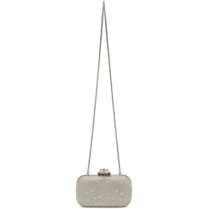 Alexander McQueen Silver Crystal Spider Box Clutch