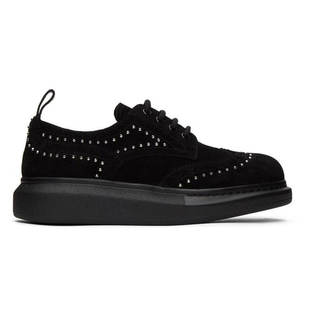 Alexander McQueen SSENSE Exclusive Black Suede Studded Hybrid Brogues