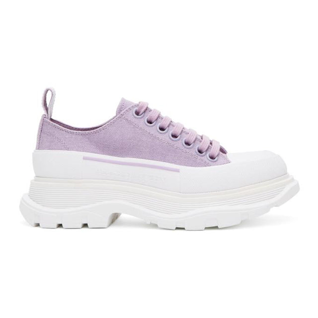 Alexander McQueen SSENSE Exclusive Purple Tread Slick Platform Low Sneakers