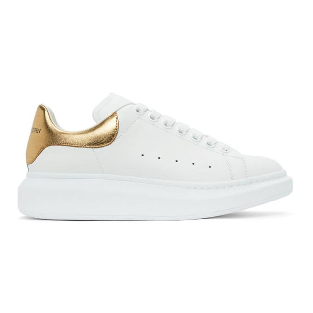 Alexander McQueen White and Gold Oversized Sneakers