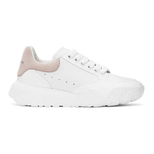 Alexander McQueen White and Pink Oversized Court Sneakers