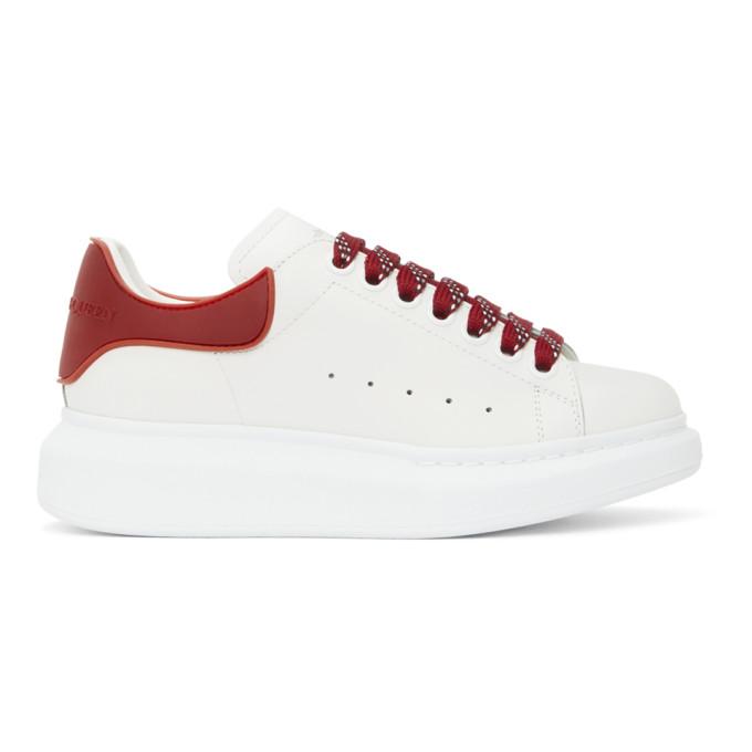 Alexander McQueen White and Red TPU Oversized Sneakers