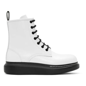 Alexander McQueen White Hybrid Lace-Up Boots