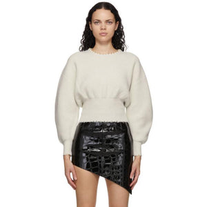 Alexander Wang Off-White Wool Pearl Necklace Sweater