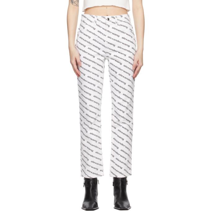 Alexander Wang White and Black Slim Logo Jeans – BlackSkinny
