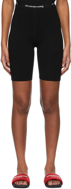 alexanderwang.t Black Logo Bike Shorts - alexanderwang.t shorts de vélo de logo noir - alexanderwang.t 검은 로고 자전거 반바지
