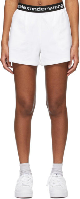 alexanderwang.t White Stretch Corduroy Shorts - alexanderwang.t short côtelé stretch blanc - Alexanderwang.t 흰색 스트레치 코듀로이 반바지