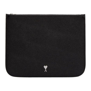 AMI Alexandre Mattiussi Black Ami De Coeur Pouch