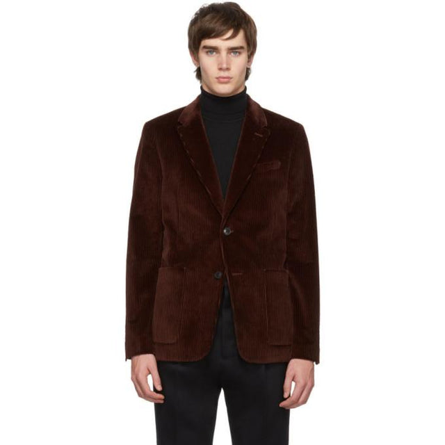 AMI Alexandre Mattiussi Brown Two-Button Patch Pockets Blazer