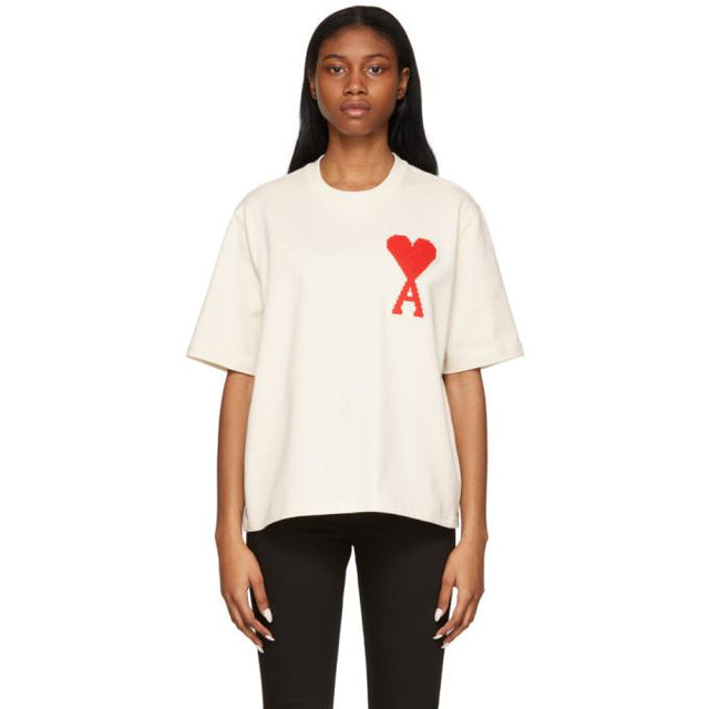 AMI Alexandre Mattiussi SSENSE Exclusive Off-White Ami De Coeur T-Shirt