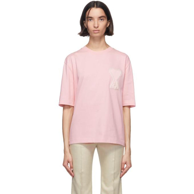 AMI Alexandre Mattiussi SSENSE Exclusive Pink Ami De Coeur T-Shirt