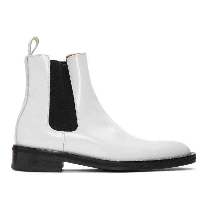 AMI Alexandre Mattiussi White Spazzo Chelsea Boots
