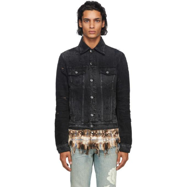 AMIRI Black Denim Shotgun Trucker Jacket