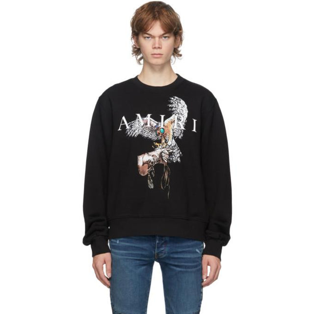 AMIRI Black Falcon Crewneck Sweatshirt