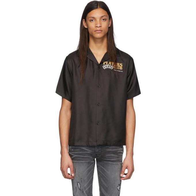 AMIRI Black Silk Players Club Bowling Shirt