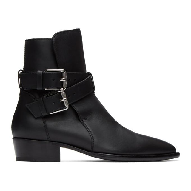 AMIRI Black Two-Buckle Boots