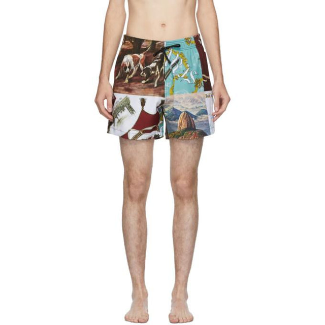 AMIRI Multicolor Souvenir Patchwork Swim Shorts