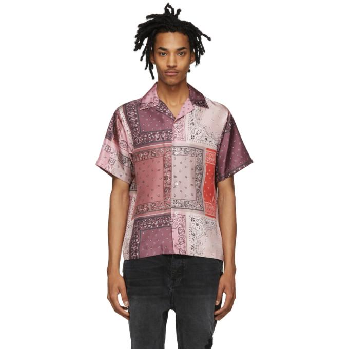 AMIRI Pink Silk Bandana Reconstructed Shirt