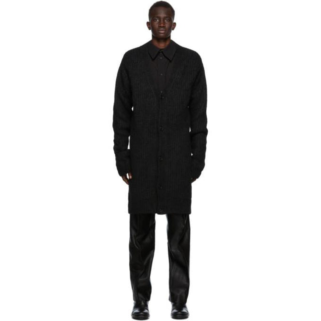 Ann Demeulemeester Black Alpaca Longline Cardigan