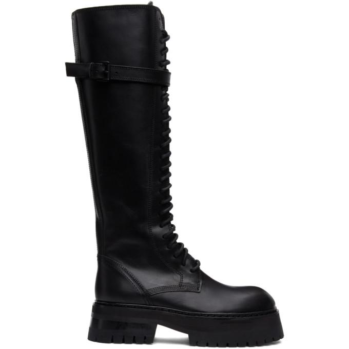 Ann Demeulemeester Black Classic Lace-Up Boots