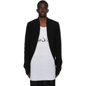 Ann Demeulemeester Black Rib Knit Cardigan