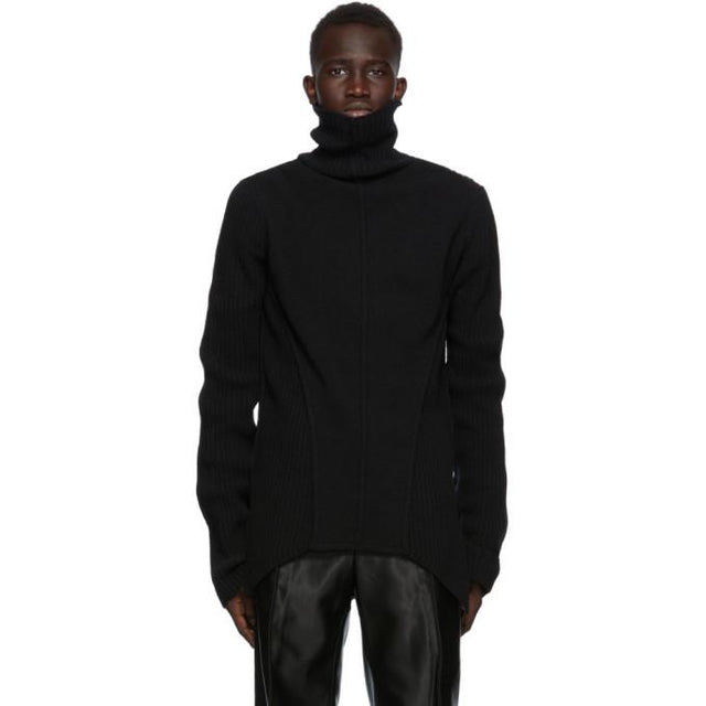 Ann Demeulemeester Black Rib Knit Turtleneck