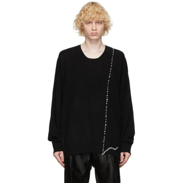 Ann Demeulemeester Black Wool Stitch Sweater