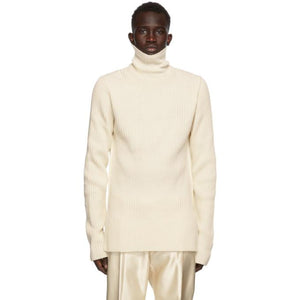 Ann Demeulemeester Off-White Wool Knit Turtleneck