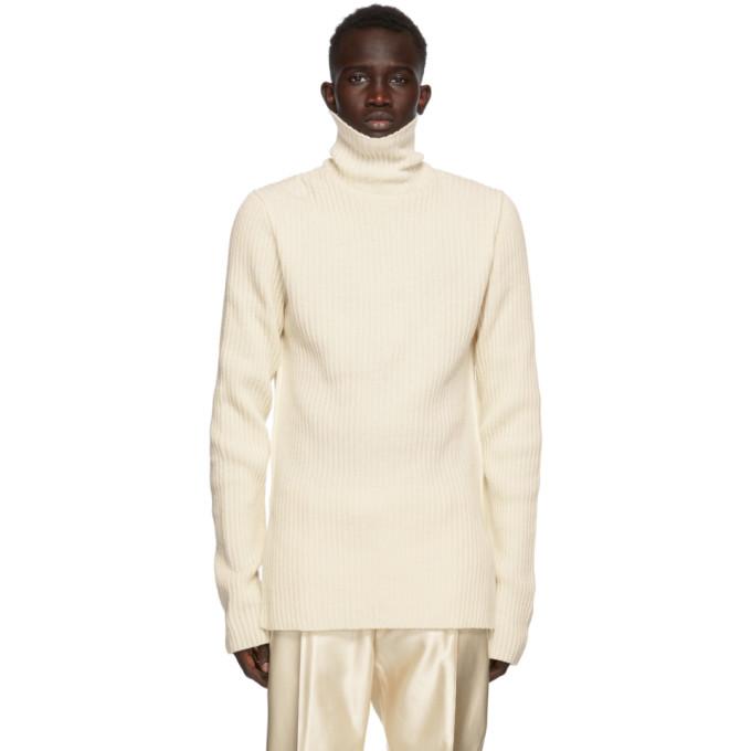 Ann Demeulemeester Off-White Wool Knit Turtleneck