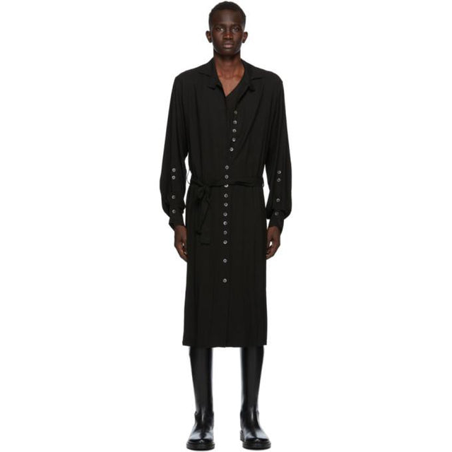 Ann Demeulemeester SSENSE Exclusive Black God of Wild Pippa Shirt Dress