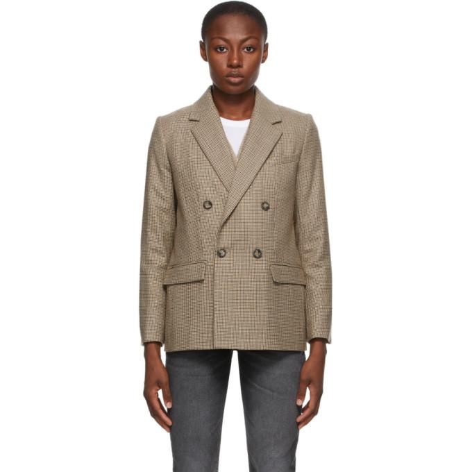 A.P.C. Beige Check Prune Blazer